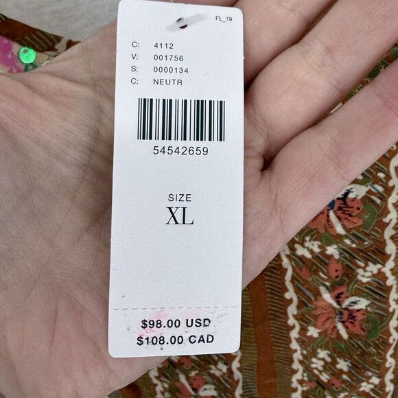 Anthropologie Sammi Sequined Top by Tiny Multicolor Floral size XL NWT - Picture 5 of 6